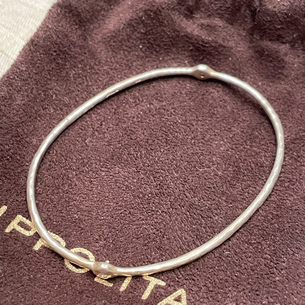 Ippolita Sterling Silver bangle bracelet with two diamonds